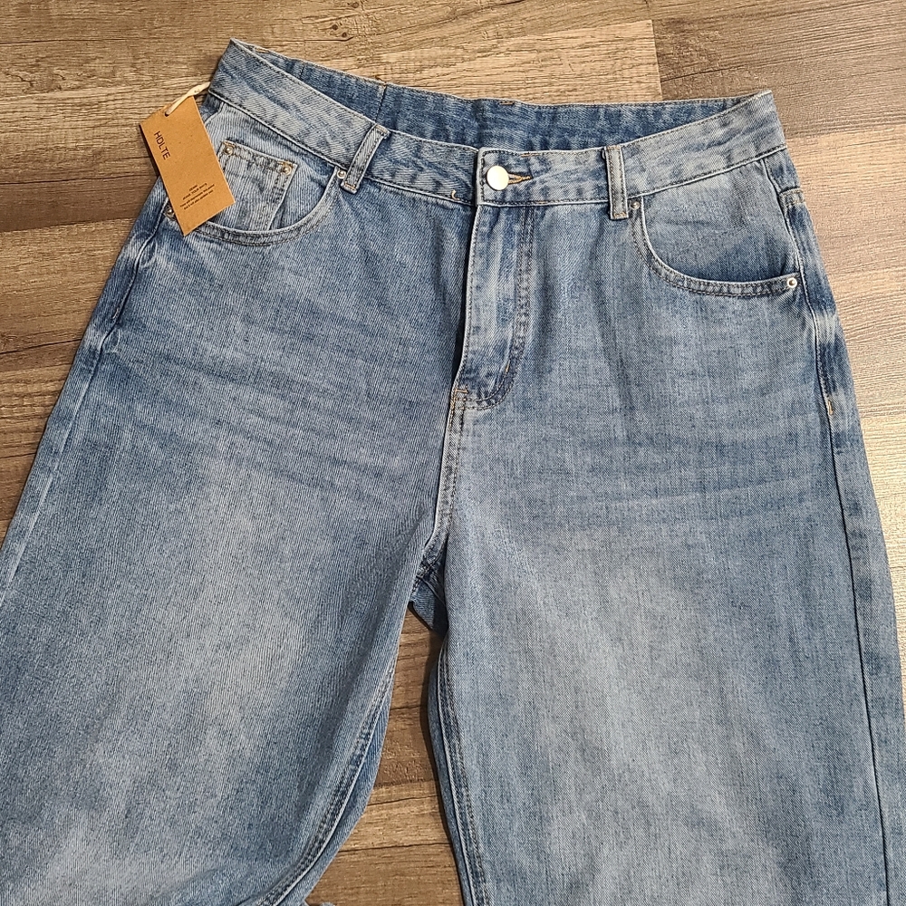 HDLTE Women Wide Leg Jeans Loose Fit Jeans Boyfriend Jeans - Picture 4 of 5